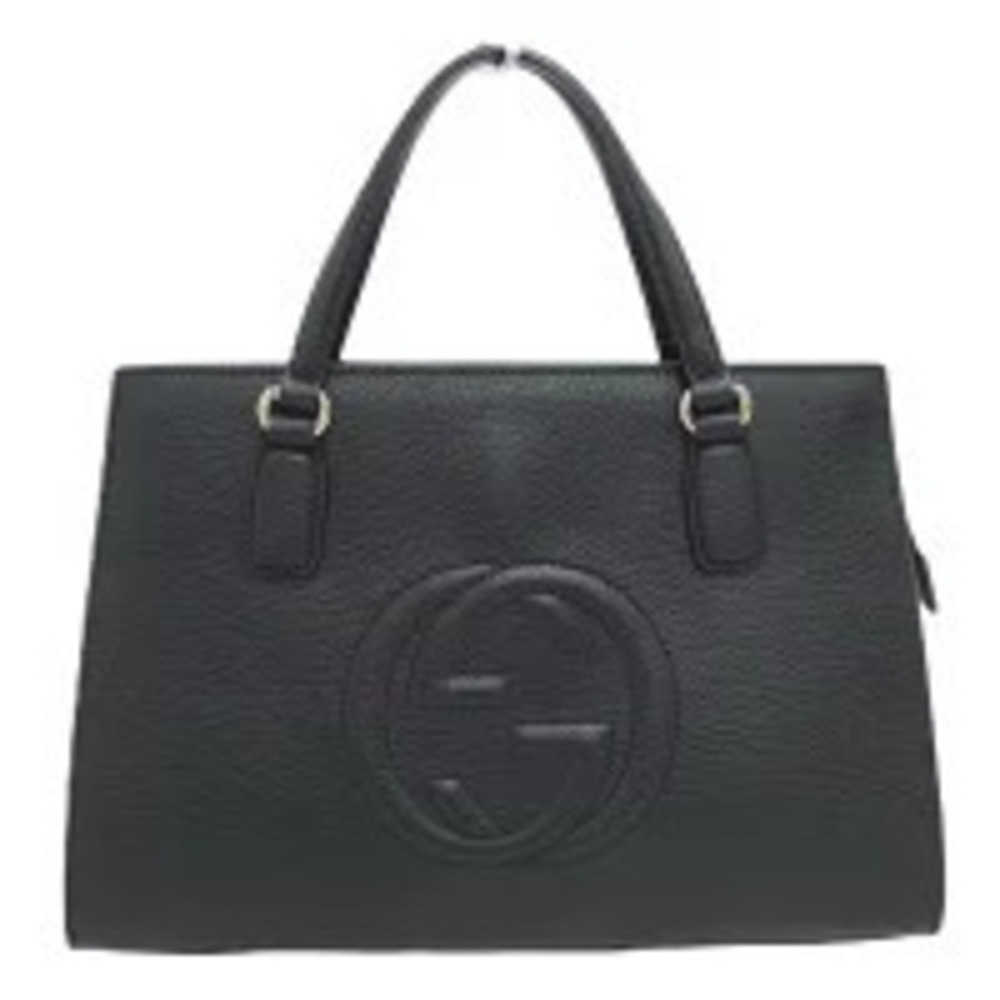 GUCCI Soho Interlocking GG Handbag Black AB